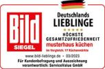 Logo Bild Siegel höchste Gesamtzufriedenheit 2023 musterhaus küchen