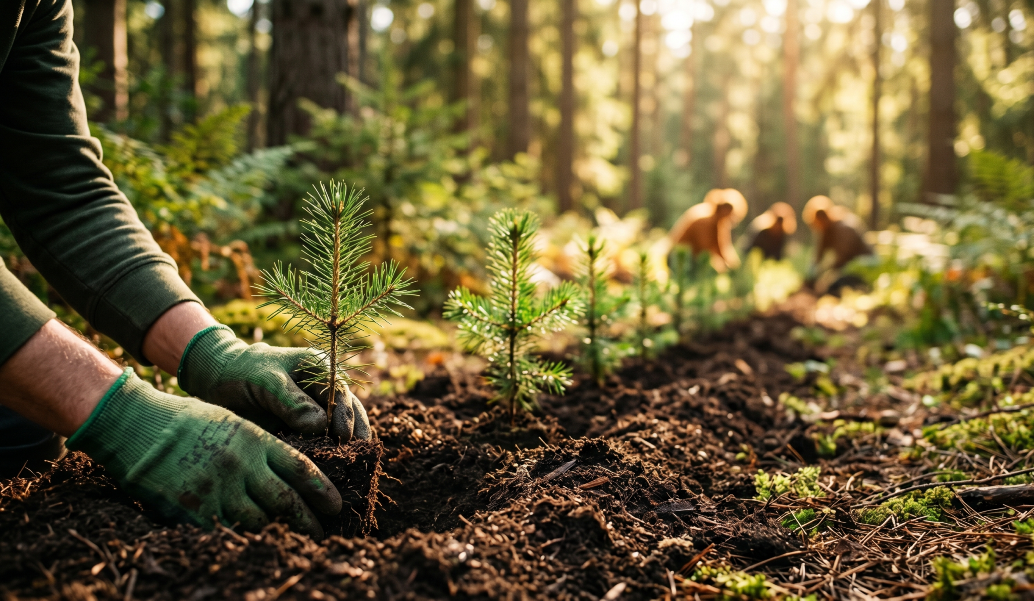 Natur planzen von neuen Bäumen